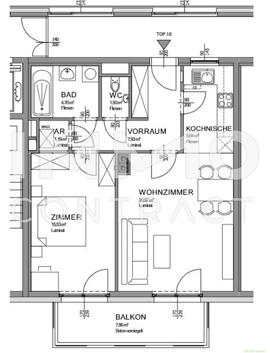 Wohnung zur Miete 884 € 2 Zimmer 57,8 m²<br/>Wohnfläche 2.<br/>Geschoss St. Peter in der Au-Dorf 3352