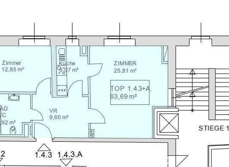 Wohnung zur Miete 541 € 2 Zimmer 63,7 m² 4. Geschoss Innere Stadt Graz 8010