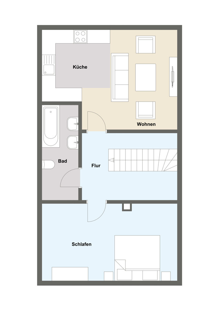 Wohnung zur Miete 390 € 2 Zimmer 45 m²<br/>Wohnfläche 01.12.2024<br/>Verfügbarkeit Mitteldachstetten Oberdachstetten 91617