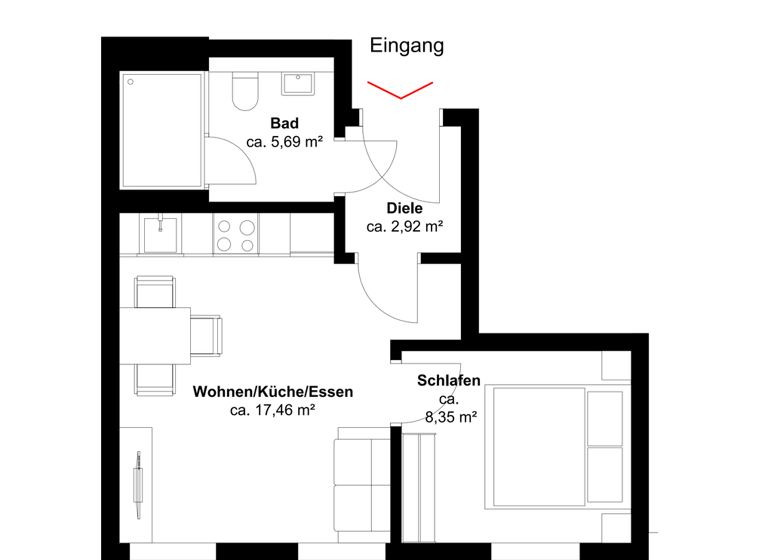 Wohnung zum Kauf 227.172 € 2 Zimmer 34 m² frei ab 01.10.2026 Altstadt Stralsund 18439