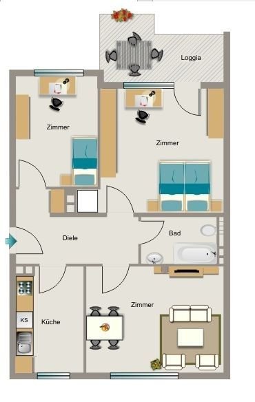 Wohnung zur Miete 617 € 3,5 Zimmer 70,9 m²<br/>Wohnfläche 1.<br/>Geschoss 01.02.2025<br/>Verfügbarkeit Horststraße 7 Holsterhausen Herne 44625