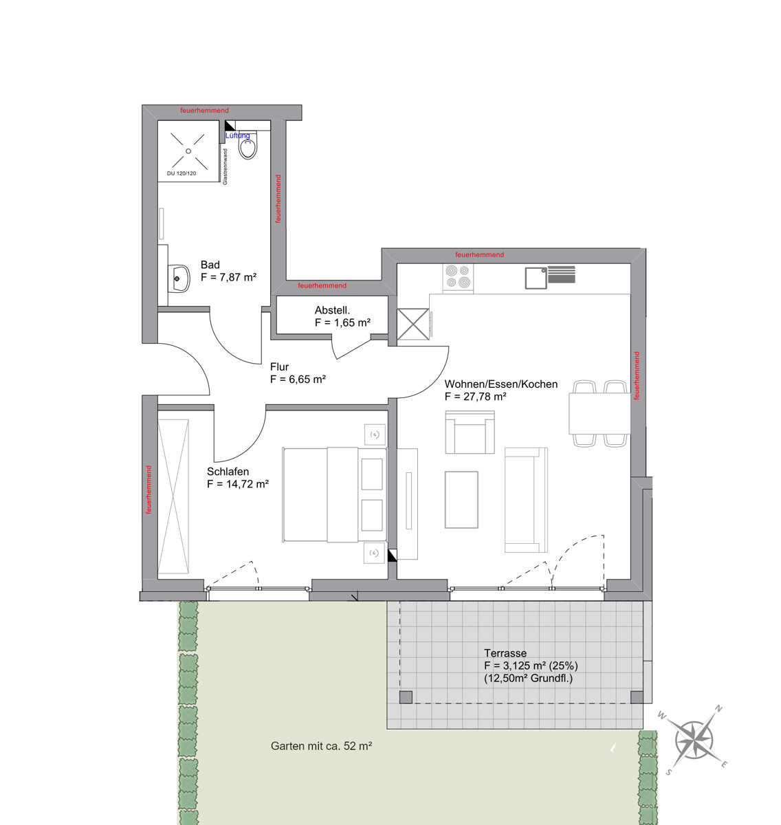 Wohnung zum Kauf provisionsfrei 278.100 € 2 Zimmer 62 m²<br/>Wohnfläche EG<br/>Geschoss Buschkamp Bielefeld / Senne 33659