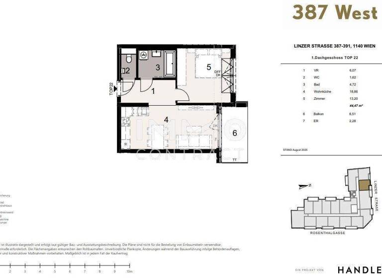 Wohnung zum Kauf 270.100 € 2 Zimmer 44,5 m² 2. Geschoss Wien 1140