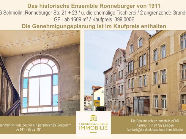 Haus zum Kauf 399.000 € 1.000 m² 1.609 m² Grundstück Ronneburger Straße 21 + 23 Schmölln 04626