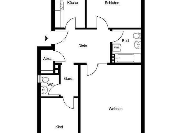 Wohnung zum Kauf 349.000 € 3 Zimmer 79 m² 2. Geschoss Rissen Hamburg 22559