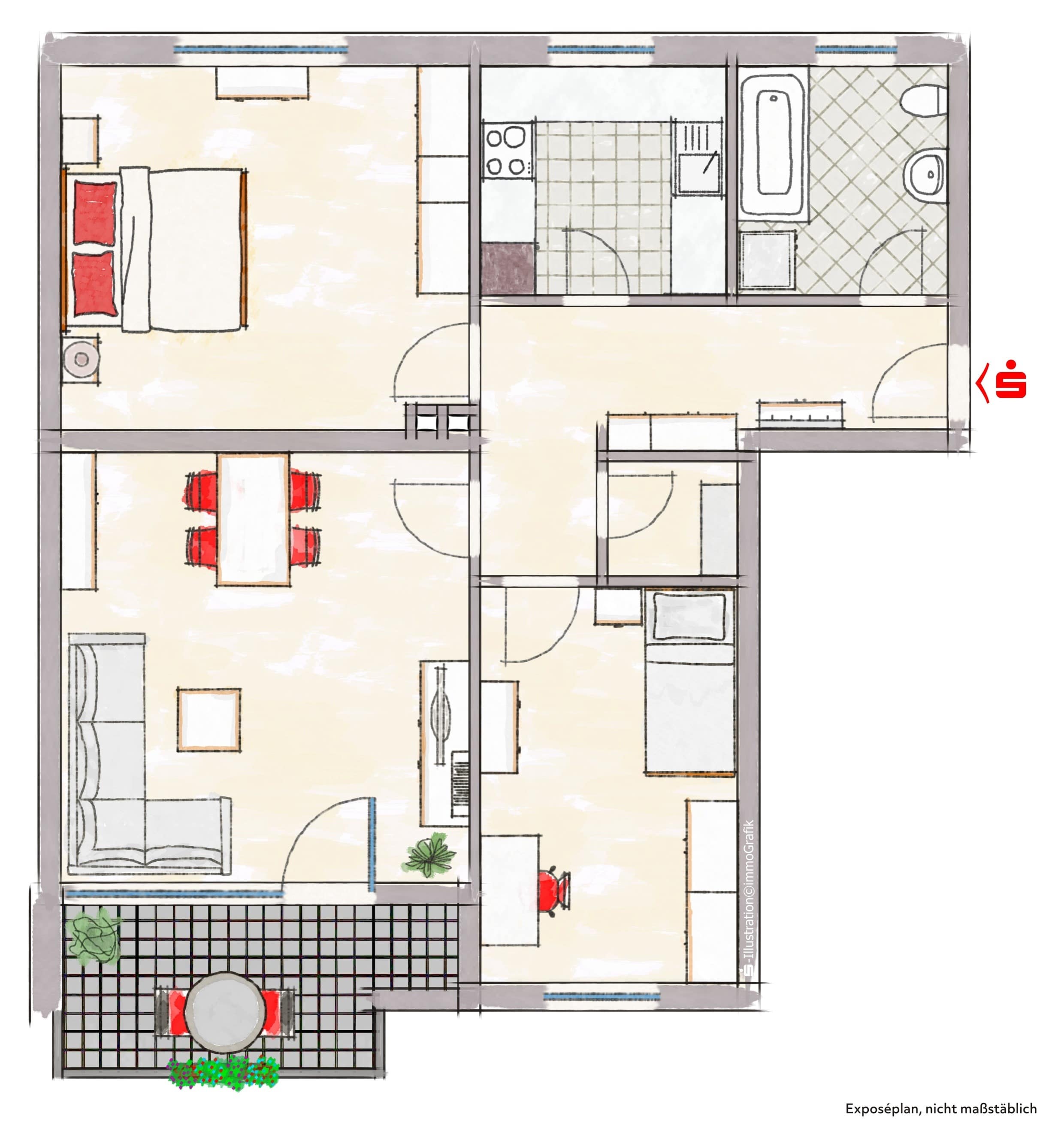 Wohnung zum Kauf 230.000 € 3 Zimmer 78,2 m²<br/>Wohnfläche Marbach Marburg 35041