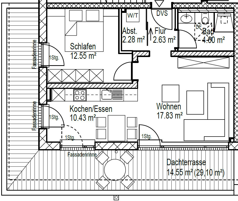 Penthouse zur Miete 680 € 2 Zimmer 64,9 m²<br/>Wohnfläche 01.04.2025<br/>Verfügbarkeit Deggendorf Deggendorf 94469