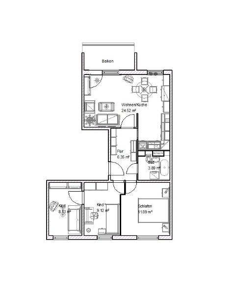 Wohnung zur Miete 460 € 4 Zimmer 65,8 m²<br/>Wohnfläche 5.<br/>Geschoss Werner-Seelenbinder-Straße 1 Neu Reform Magdeburg 39118