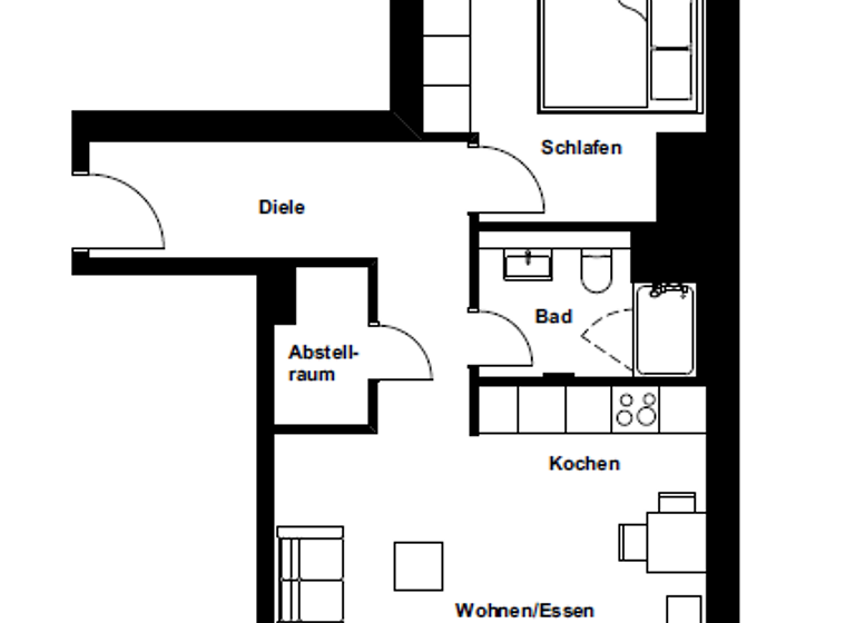 Wohnung zur Miete 1.480 € 2 Zimmer 53,2 m² 7. Geschoss Wandalenweg 5 Hammerbrook Hamburg 20097