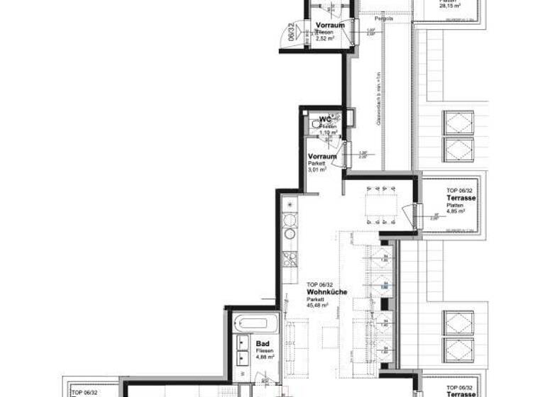 Wohnung zur Miete 1.397 € 3 Zimmer 95 m² 4. Geschoss frei ab 15.04.2026 Wien 1210