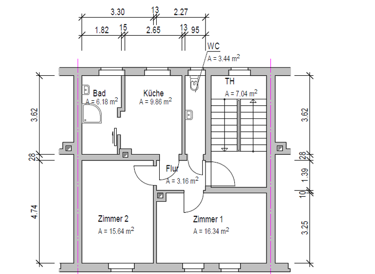 Wohnung zur Miete 334 € 2 Zimmer 55,6 m² frei ab sofort Olbernhau 09526