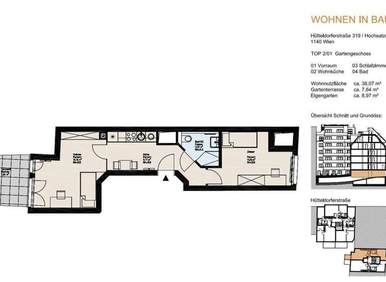 Wohnung zur Miete 570 € 38,1 m² EG Wien 1140
