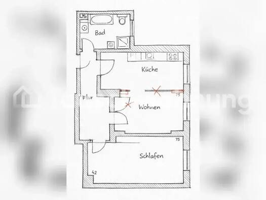 Wohnung zur Miete Tauschwohnung 1.025 € 2 Zimmer 62 m² 2. Geschoss Maxvorstadt München 80335