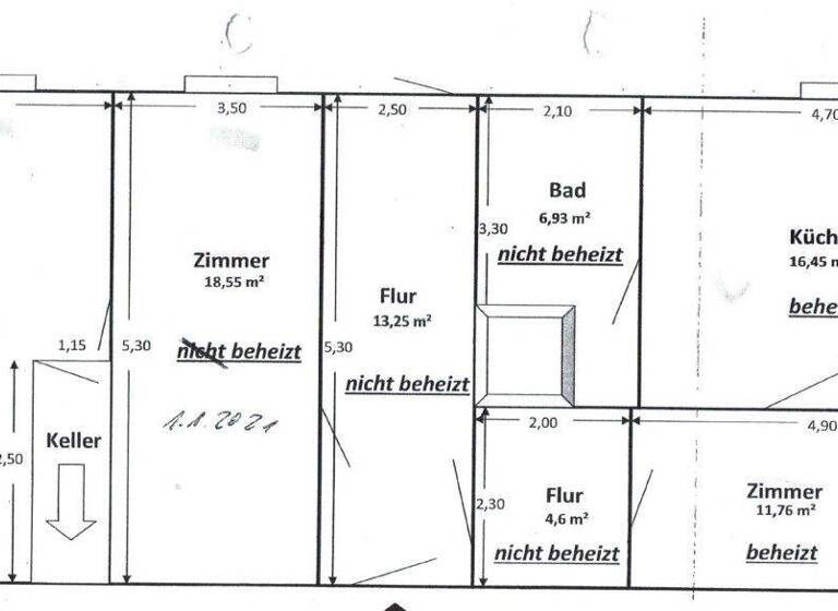 Wohnung zur Miete 465 € 2,5 Zimmer 92,5 m² 1. Geschoss Jan - Kilian - Str. 6 Kotitz Weißenberg / Kotitz 02627