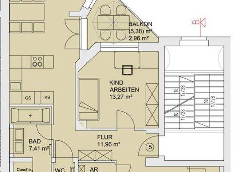 Wohnung zur Miete 1.110 € 5 Zimmer 128,5 m² 2. Geschoss frei ab sofort Friedrich-Engels-Straße 19 Pölbitz Zwickau 08058