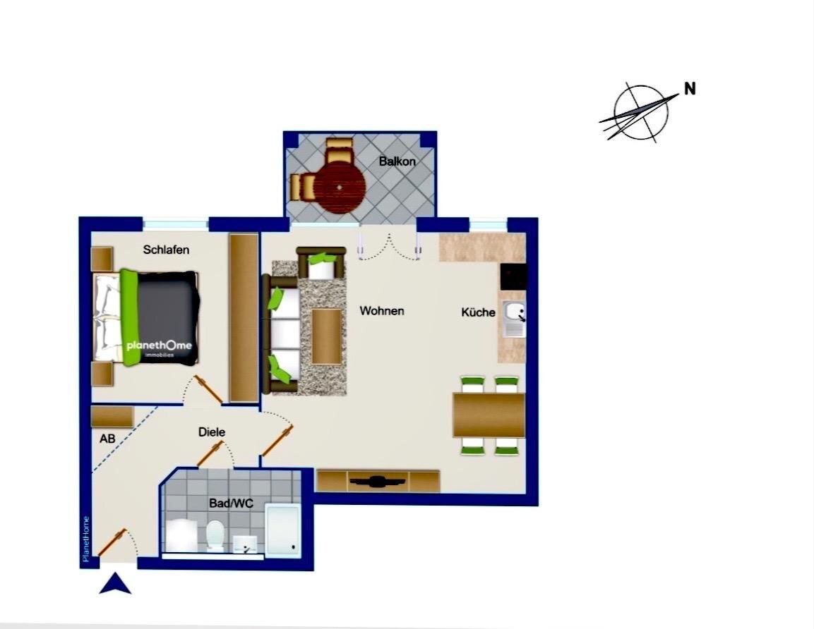 Wohnung zur Miete 800 € 2 Zimmer 56 m²<br/>Wohnfläche 2.<br/>Geschoss Leharstraße 89 Haunstetten - Süd Augsburg 86179