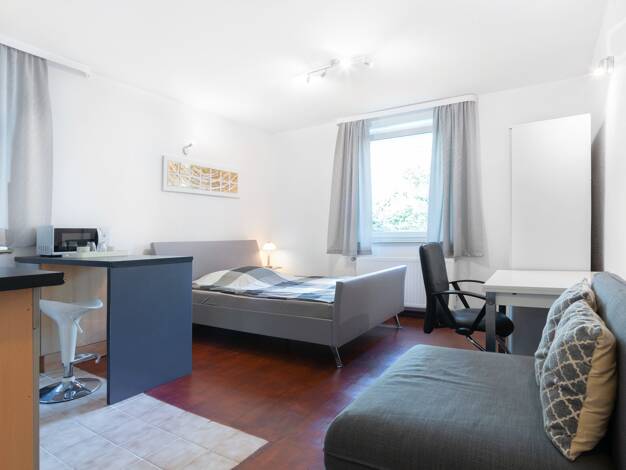 Studio zur Miete Wohnen auf Zeit 1.189 € 1 Zimmer 25 m² frei ab 01.04.2026 Düsseltal Düsseldorf 40237