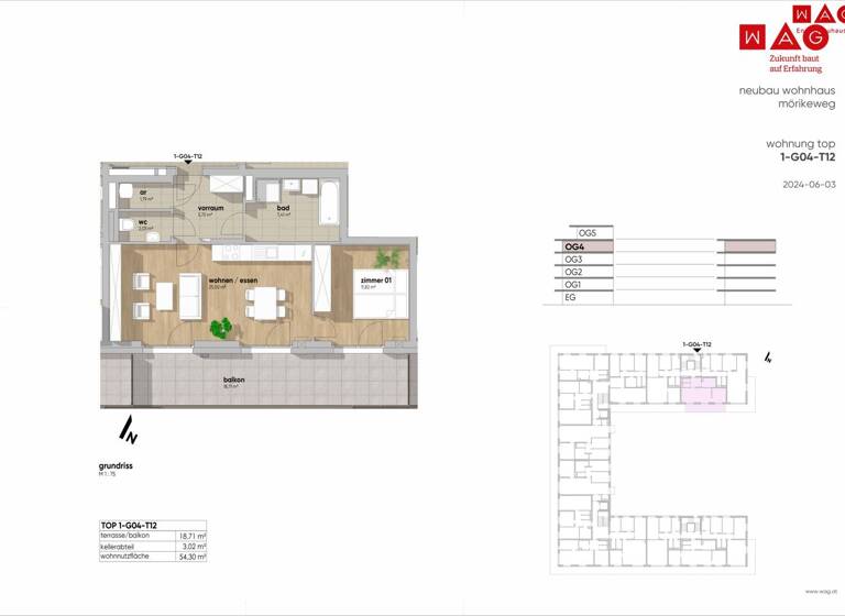 Wohnung zum Kauf - Erstbezug 355.440 € 2 Zimmer 54,3 m² frei ab sofort Mörikeweg Waldegg Linz 4020