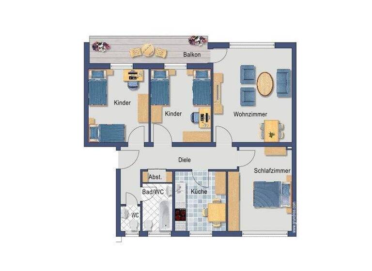 Wohnung zum Kauf provisionsfrei 329.900 € 4 Zimmer 91,9 m² 2. Geschoss Stettiner Straße 22 Garath Düsseldorf 40595