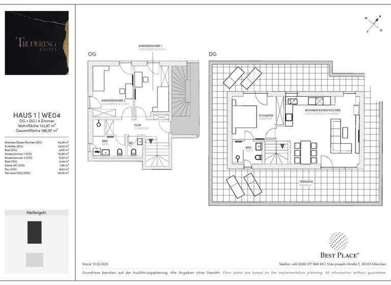 Maisonette zum Kauf provisionsfrei 1.476.000 € 4 Zimmer 133,9 m²<br/>Wohnfläche 1.<br/>Geschoss Heilwigstraße 34 Trudering-Riem München 81827
