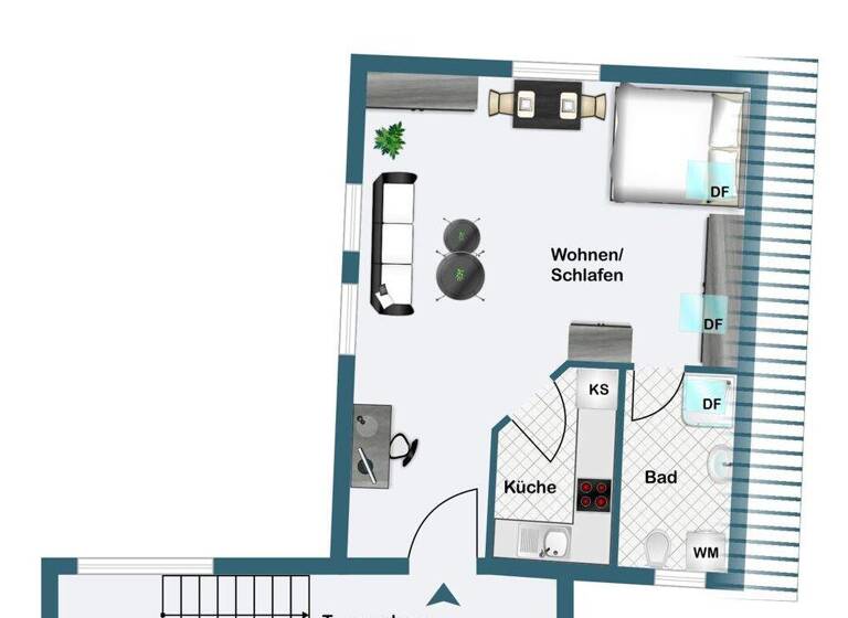 Studio zur Miete 680 € 1 Zimmer 40 m² 2. Geschoss Engelhelms Künzell 36093