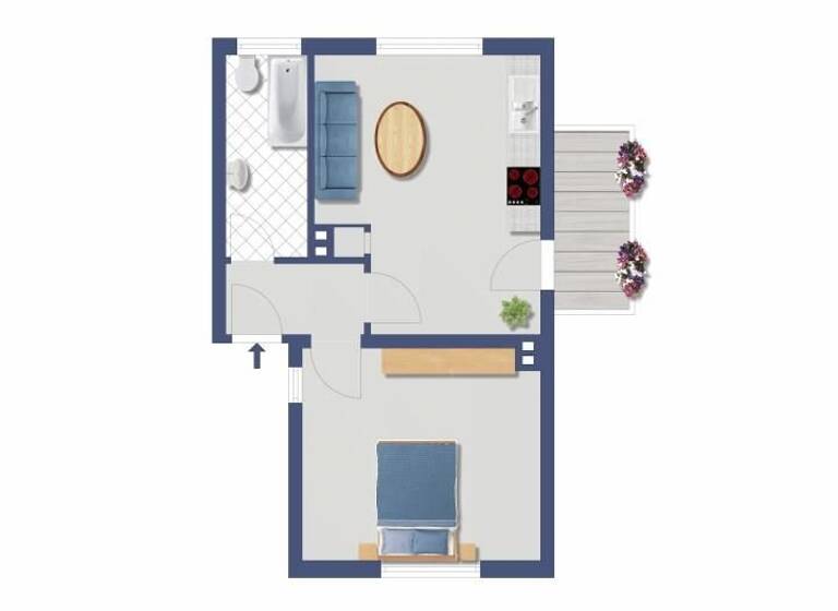 Wohnung zum Kauf provisionsfrei 177.500 € 2 Zimmer 41 m² 1. Geschoss Kiesselbachstraße 73 Holthausen Düsseldorf 40589