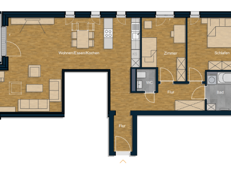 Wohnung zur Miete 1.344 € 3 Zimmer 101,3 m² 6. Geschoss frei ab sofort Nürnberger Straße 155 Erlangen-Süd Erlangen 91052