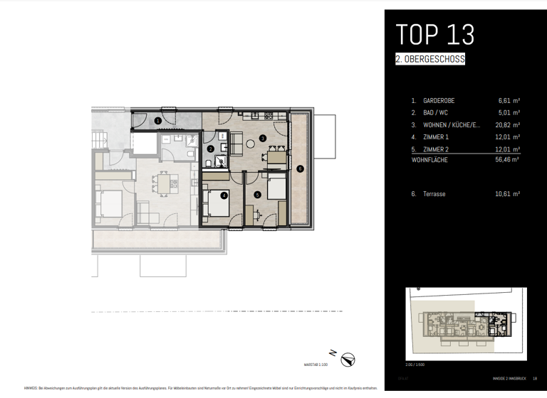 Wohnung zum Kauf provisionsfrei 369.900 € 3 Zimmer 56,5 m²<br/>Wohnfläche 2.<br/>Geschoss Doktor-Stumpf-Straße 32 Hötting Innsbruck 6020