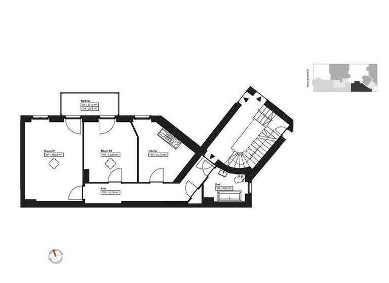 Wohnung zum Kauf 394.000 € 2 Zimmer 62,8 m² 3. Geschoss frei ab sofort Pfalzburger Str. 51 Wilmersdorf Berlin 10717