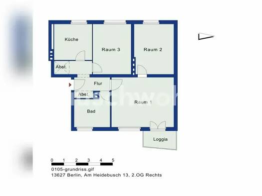 Wohnung zur Miete Tauschwohnung 625 € 3 Zimmer 73 m² 2. Geschoss Spandau Berlin 13627