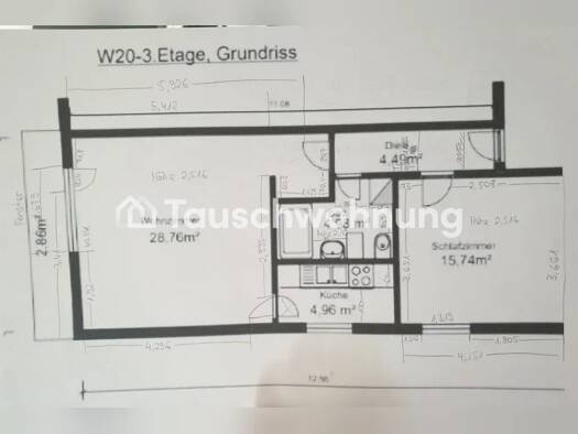 Wohnung zur Miete Tauschwohnung 1.050 € 2 Zimmer 64 m² 3. Geschoss Bickendorf Köln 50825