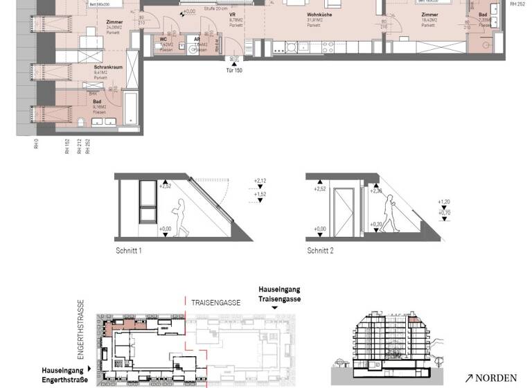 Wohnung zum Kauf - Erstbezug 1.119.300 € 3 Zimmer 114,1 m² 8. Geschoss frei ab 30.06.2028 Engerthstraße 111 Wien 1200