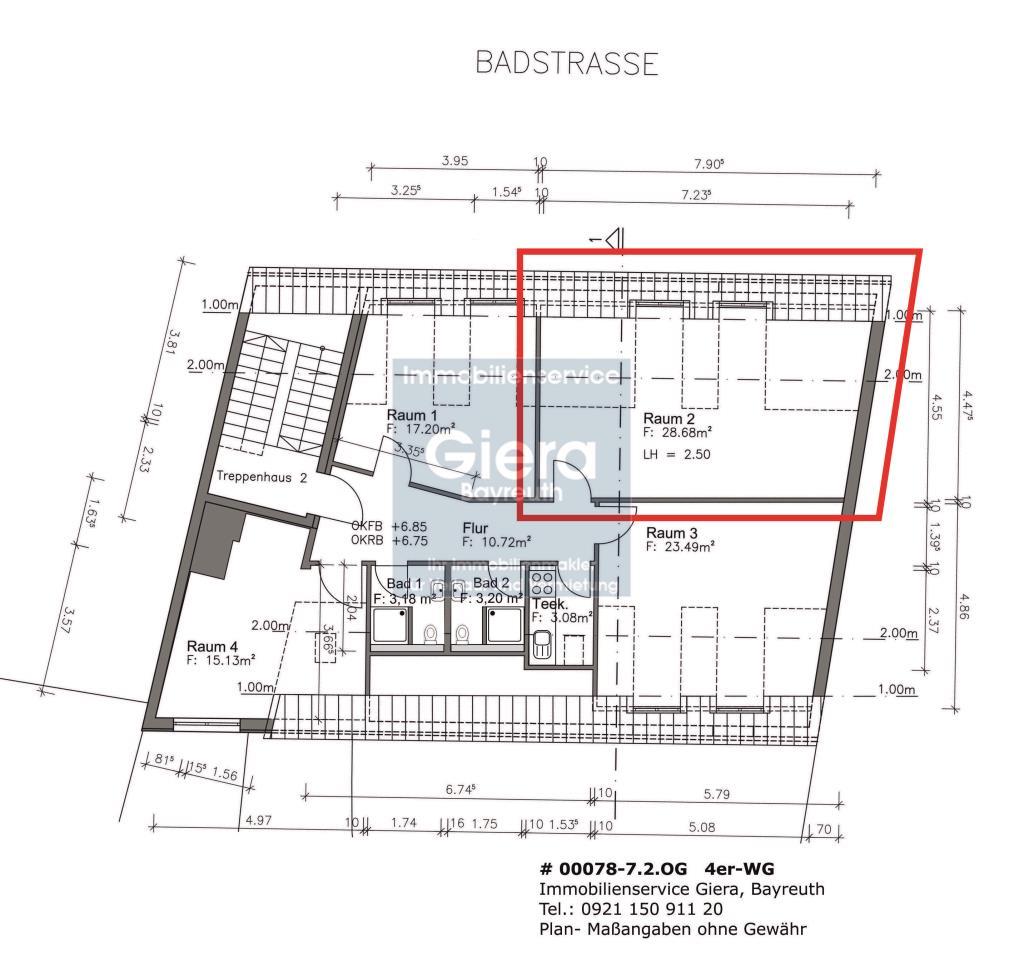 Studio zur Miete 400 € 1 Zimmer 33,7 m²<br/>Wohnfläche 2.<br/>Geschoss 01.02.2025<br/>Verfügbarkeit City Bayreuth 95444