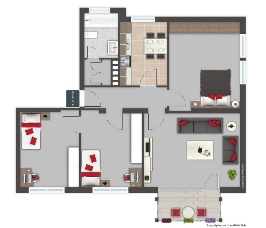 Wohnung zur Miete 815 € 4 Zimmer 81 m²<br/>Wohnfläche 2.<br/>Geschoss ab sofort<br/>Verfügbarkeit Emil-Nolde-Straße Parksiedlung Rendsburg 24768