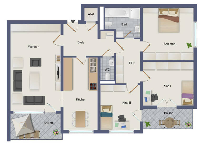 Wohnung zum Kauf 175.000 € 4 Zimmer 98,5 m² 2. Geschoss Bockum-Hövel Hamm 59075
