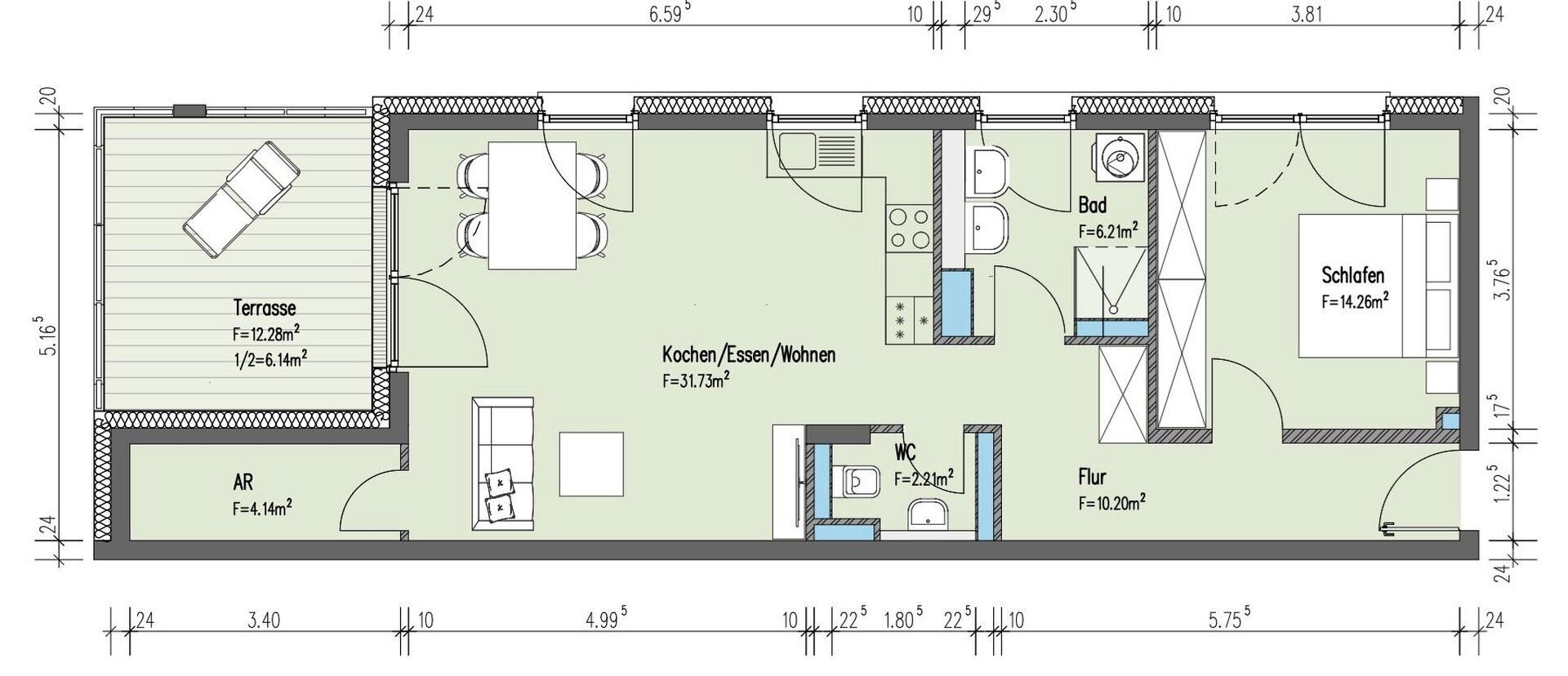 Wohnung zur Miete 1.024 € 2 Zimmer 75 m²<br/>Wohnfläche EG<br/>Geschoss 01.03.2025<br/>Verfügbarkeit Albert-Schweitzer-Straße 67 Südwestlich der Werderstr. Kaiserslautern 67655