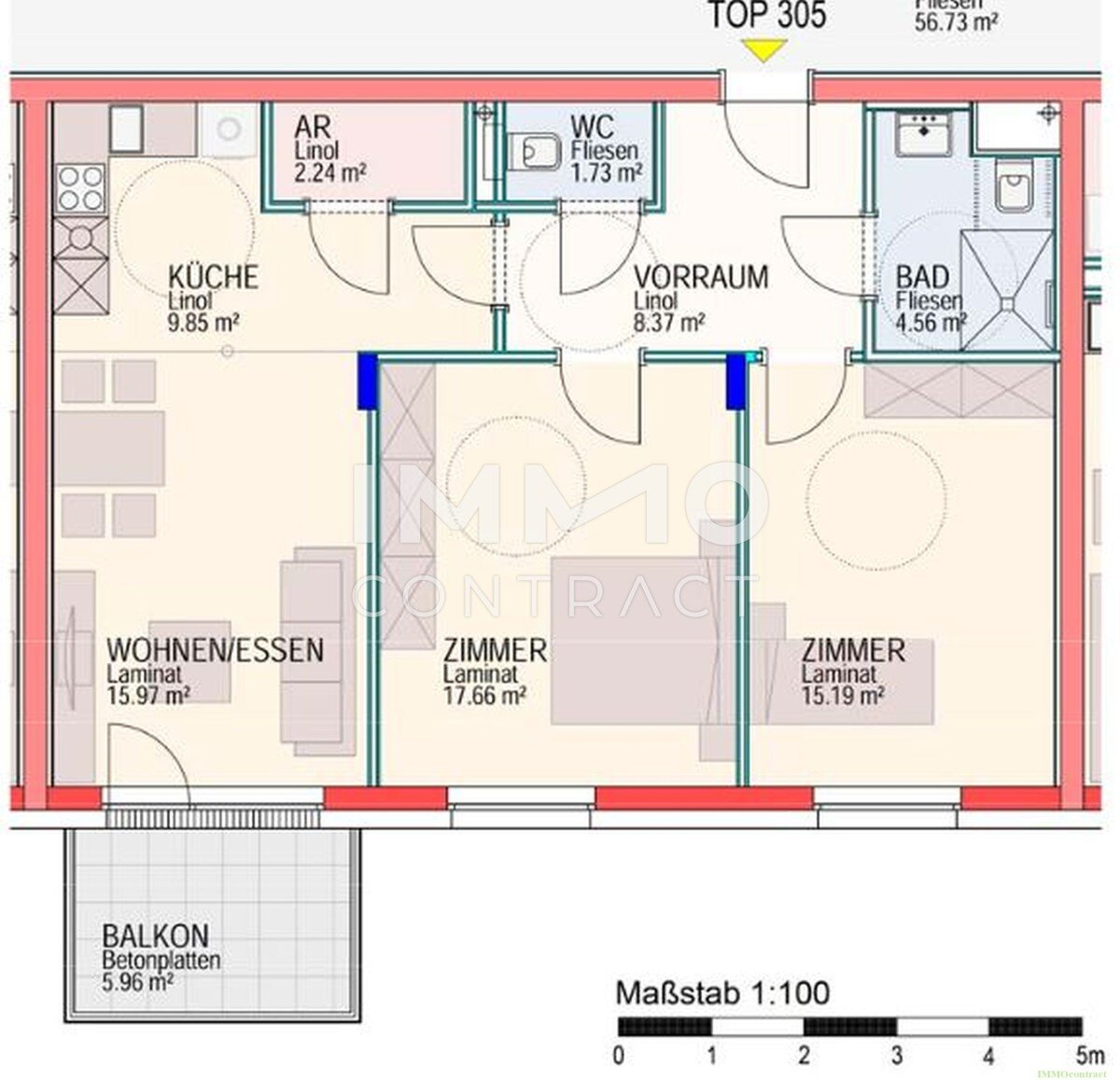 Wohnung zur Miete 972 € 3 Zimmer 75,6 m²<br/>Wohnfläche Kematen 3331