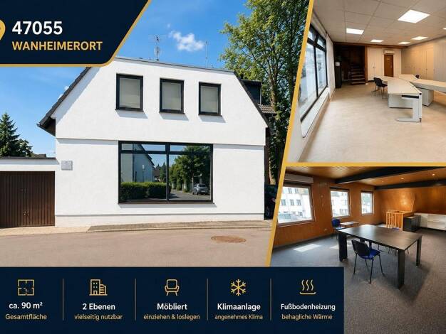 Bürogebäude zur Miete provisionsfrei 900 € 90 m² Bürofläche Wanheimerort Duisburg-Mitte 47055