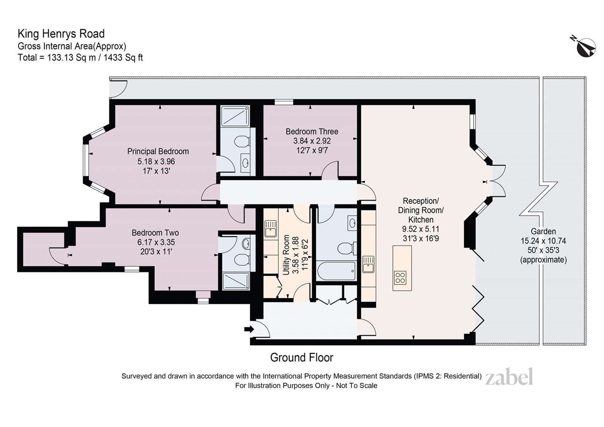 Wohnung zum Kauf provisionsfrei 3.157.740 € 4 Zimmer 133,1 m²<br/>Wohnfläche London NW3 3RB