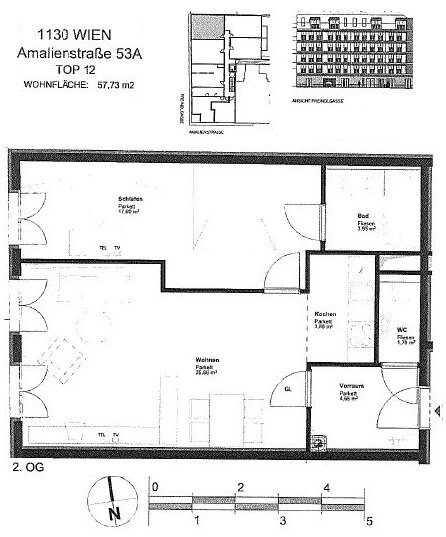 Wohnung zur Miete 774 € 2 Zimmer 57,7 m²<br/>Wohnfläche 2.<br/>Geschoss Amalienstraße 53a Wien 1130