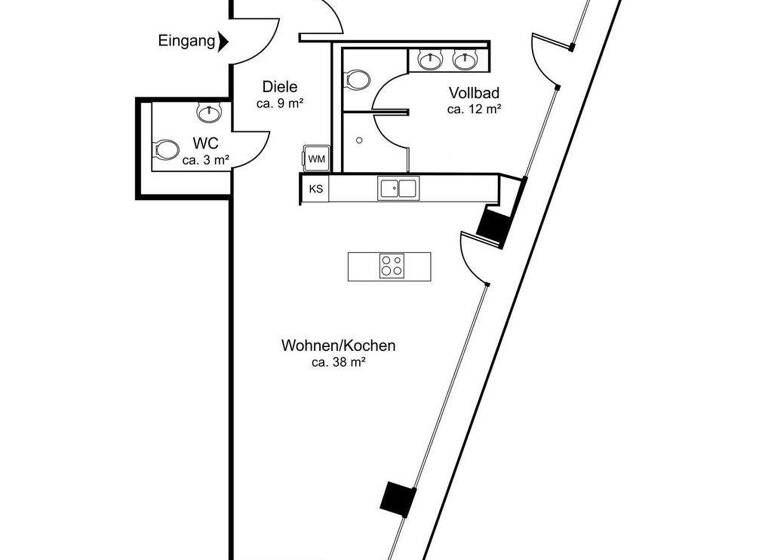 Wohnung zur Miete 3.909 € 2 Zimmer 95 m² 13. Geschoss HafenCity Hamburg 20457