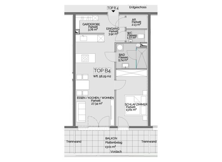 Wohnung zum Kauf - Erstbezug 228.500 € 2 Zimmer 58,3 m² EG Admonter Straße 21 Liezen 8940
