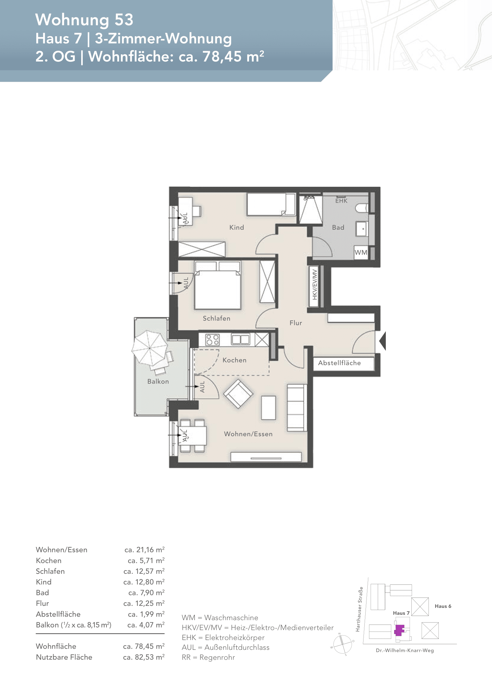 Wohnung zur Miete 1.334 € 3 Zimmer 78,5 m²<br/>Wohnfläche 2.<br/>Geschoss ab sofort<br/>Verfügbarkeit Dr.-Wilhelm-Knarr-Weg Bad Aibling 83043