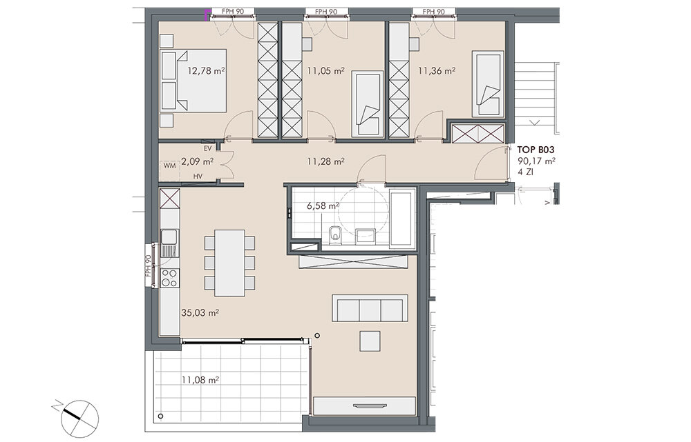 Terrassenwohnung zum Kauf provisionsfrei 4 Zimmer 90,6 m²<br/>Wohnfläche 1.<br/>Geschoss Storchanest / Frastanzer Straße Satteins 6822