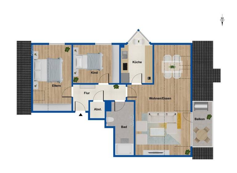 Wohnung zum Kauf 249.000 € 3 Zimmer 75 m²<br/>Wohnfläche Dachgeschoss, 3.<br/>Geschoss Buxtehude Buxtehude 21614
