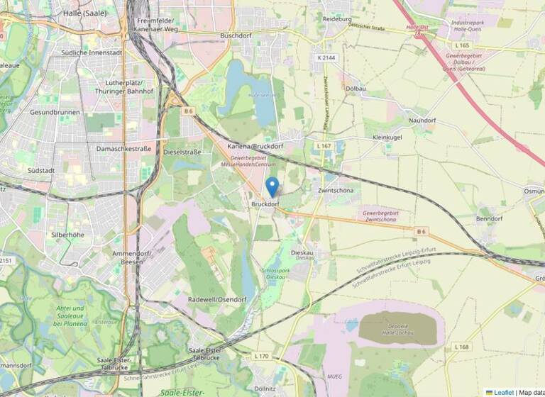 Grundstück zum Kauf 130.000 € 577 m² Grundstück Kanena-Bruckdorf Halle an der Saale 06116