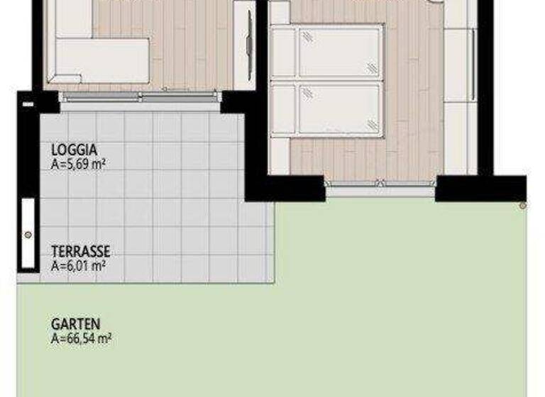 Wohnung zum Kauf - Erstbezug 388.500 € 2 Zimmer 59,4 m² EG Itter 6305