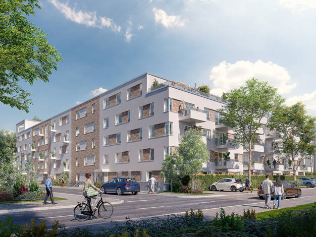 Wohnung zur Miete - Erstbezug 678 € 2 Zimmer 46,7 m² 1. Geschoss frei ab 01.02.2026 Melli-Beese-Straße 5 Barbaraviertel Neuss 41460