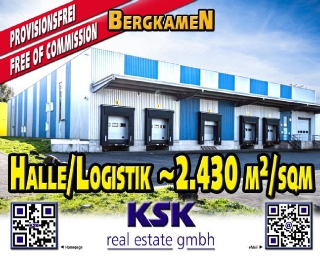 Logistikzentrum zur Miete provisionsfrei 2.430 m²<br/>Lagerfläche von 2.430 m² bis 7.392 m²<br/>Teilbarkeit Rünthe Bergkamen 59192