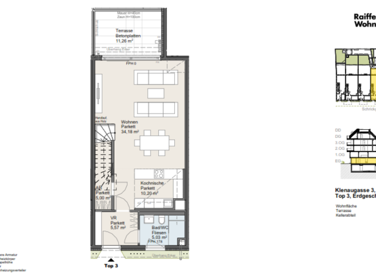 Wohnung zum Kauf provisionsfrei 731.500 € 4 Zimmer 118,9 m² EG Wien 1220
